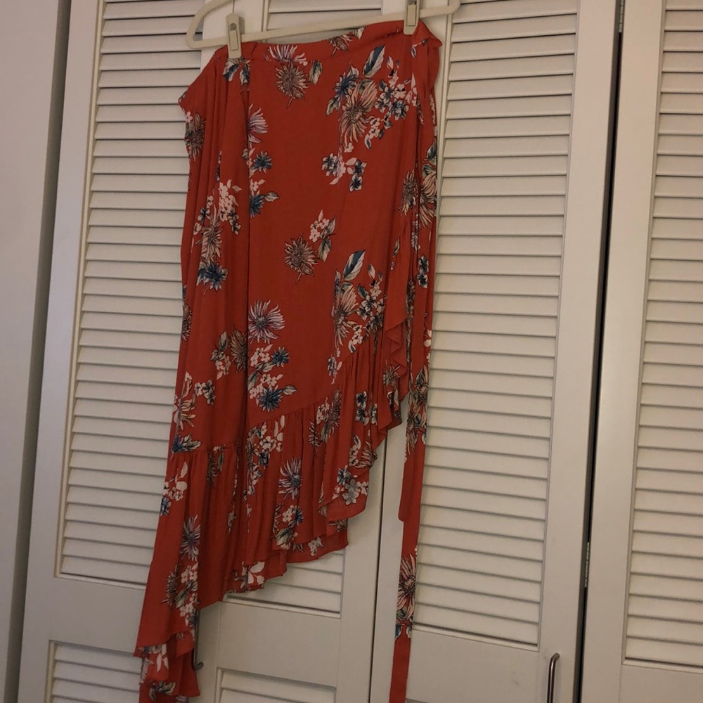 Asymmetrical wrap skirt